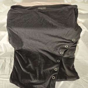 White Fox Boutique Black Shirt with Button Detail